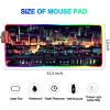 Mouse Pads Retro Neon City Large RGB Gaming Mouse Pad Colorful Lockedge Computer Fashion Kawaii Table Mat Rubber Nonslip,L-Large(11.8"X31.5") view 2