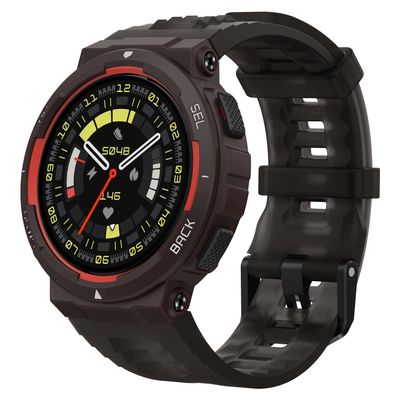 Amazfit Active Edge Smart Watch 46 mm, Rugged Fitness Watch, GPS, AI Health Coach, 16-Day Battery, 130+ Sports Modes, Activity Trackers and Smartwatches Android and iPhone Compatible, Lava Black
