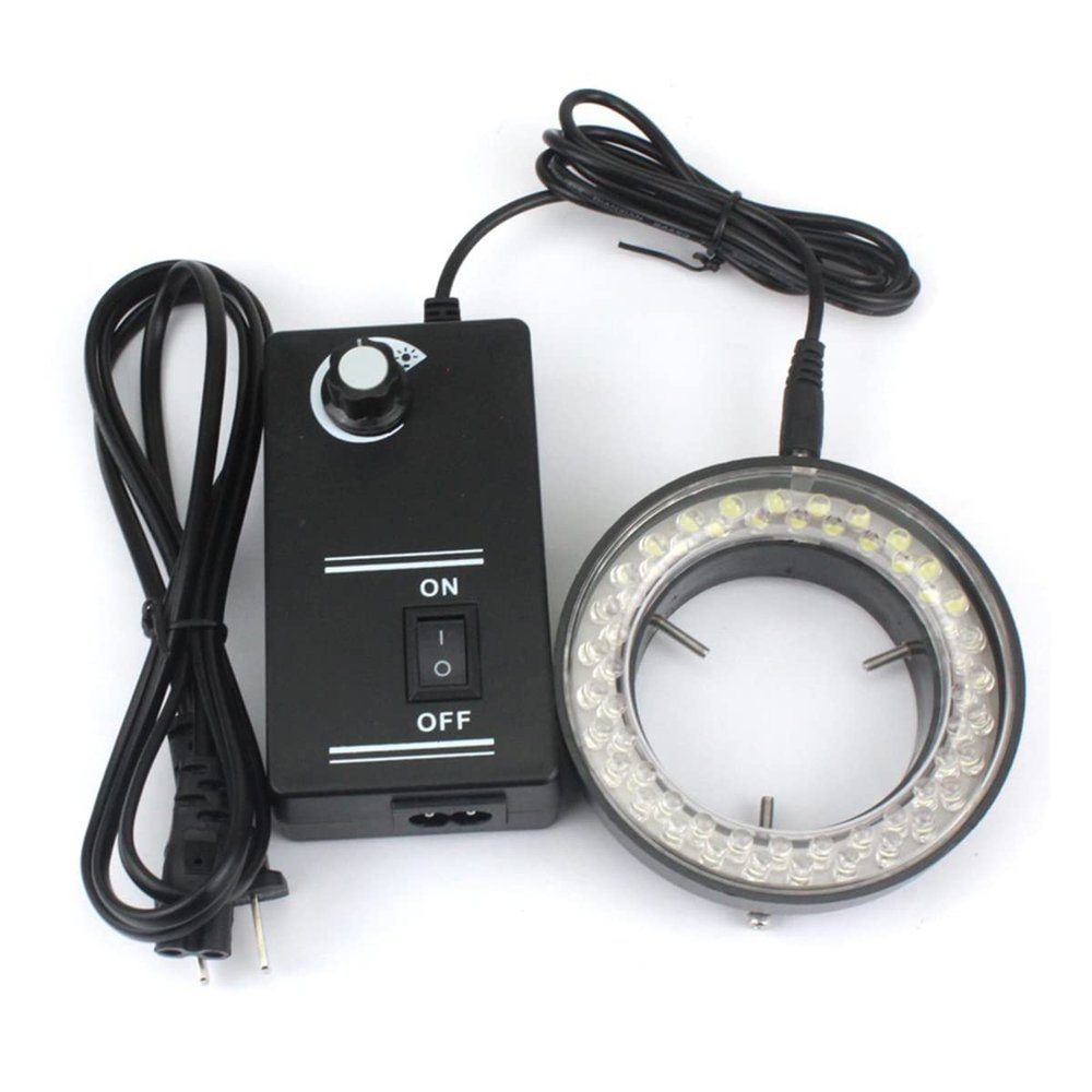 VAKUUM Lab Microscope Slides Microscope Ring Light Adjustable 56 LED 144LED Illuminator Lamp for Industry Video Stereo Microscope Lens Camera Magnifier Microscope Parts (Color : 56PCS LED Black)