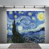 15x10ft Van Gogh Starry Night Photography Background Aesthetic Starry Night Oil Painting Abstract Art Rustic Home Decoration Birthday Party Baby Shower Wedding Photo Studio Props view 2