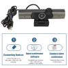 2K PC Webcam with Microphone, Wide Angle Webcam Auto Focus Webcam with Privacy Computer Camera Cover, FHD USB Computer Web Camera for Video Conference Studying Live Streaming view 2