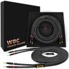 WORLDS BEST CABLES 20 Foot Ultimate - 10 AWG - Ultra-Pure OFC - Premium Audiophile HiFi Speaker Cable Pair with Eminence Gold Banana Plugs & Carbon Tweed Jacket view 1
