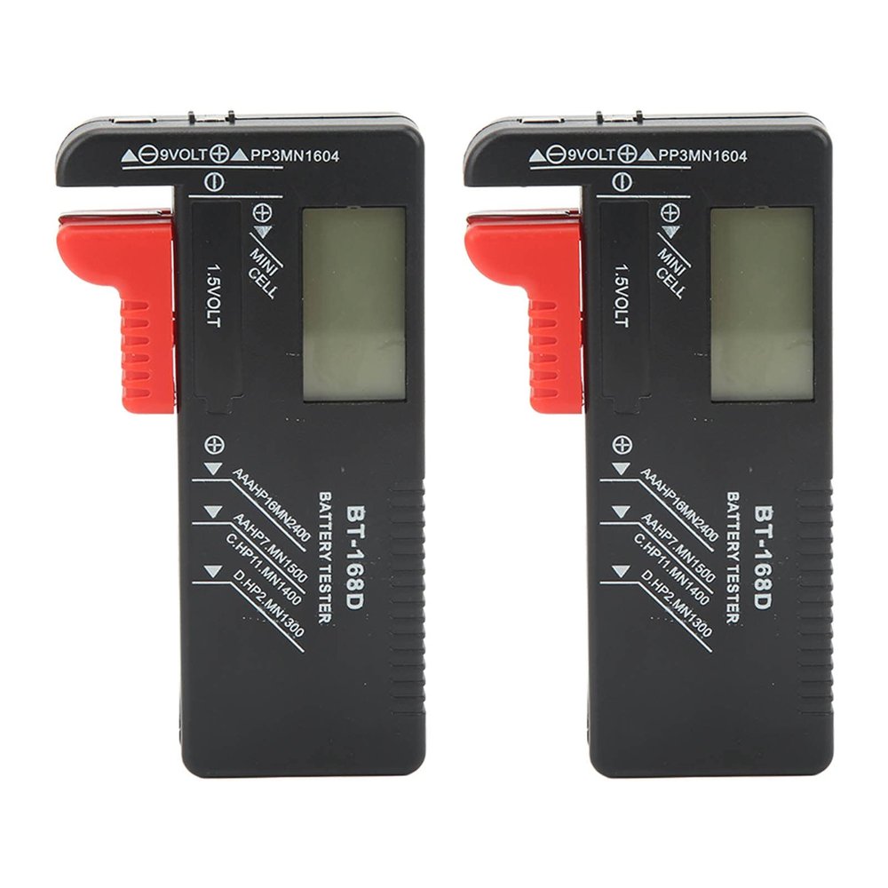 2pcs Battery Capacity Tester, BT-168D Battery Testers Battery Checker Battery Tester for AA/AAA/MN1500/MN2400/R03/MN1400 9V 1.5V Battery