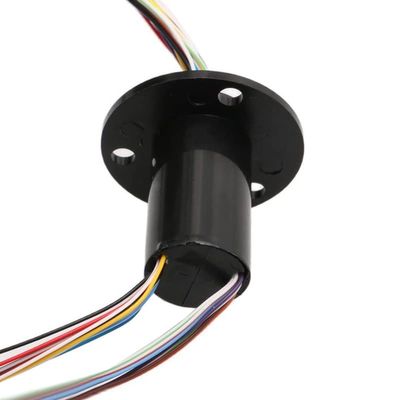 KEAAN 1PCS Mini Flange Slip Ring Dia.22mm 2A 2/4/6/8/12/18/24CH Channels Wires Conductive Ring Brush Slipring Rotating Electric Joint (Color : Dia 22mm 24CH 2A)
