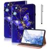 VODEFOX Case for Lenovo Tab M10 Plus 3rd Gen Case 10.6 Inch 2022,Cute PU Leather Kickstand Flip Cover with Card Solts Elastic Loop Band for Lenovo Tab M10 Plus 3rd Gen - Diamond Butterfly view 1