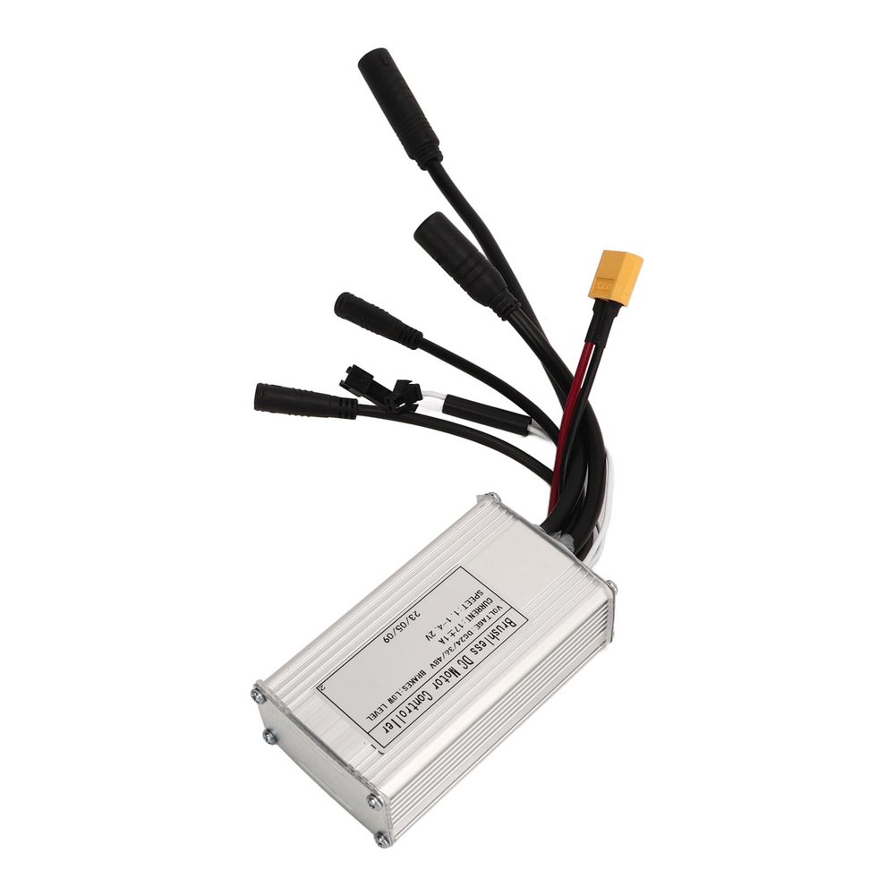 Pyhodi 24V 36V 48V 250W 350W Motor Brushless Controller, Aluminium Alloy Speed Motor Controller, 17A 3 Mode Controller with Waterproof Connector for DIY Electric Bike