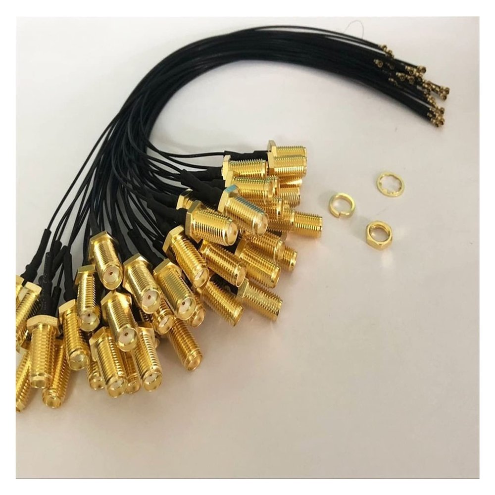 100pcs MHF4 IPX IPEX U.FL to SMA Female Jack Nut Pigtail Jumper Cable 0.81mm 10cm 20cm 30cm(10cm)