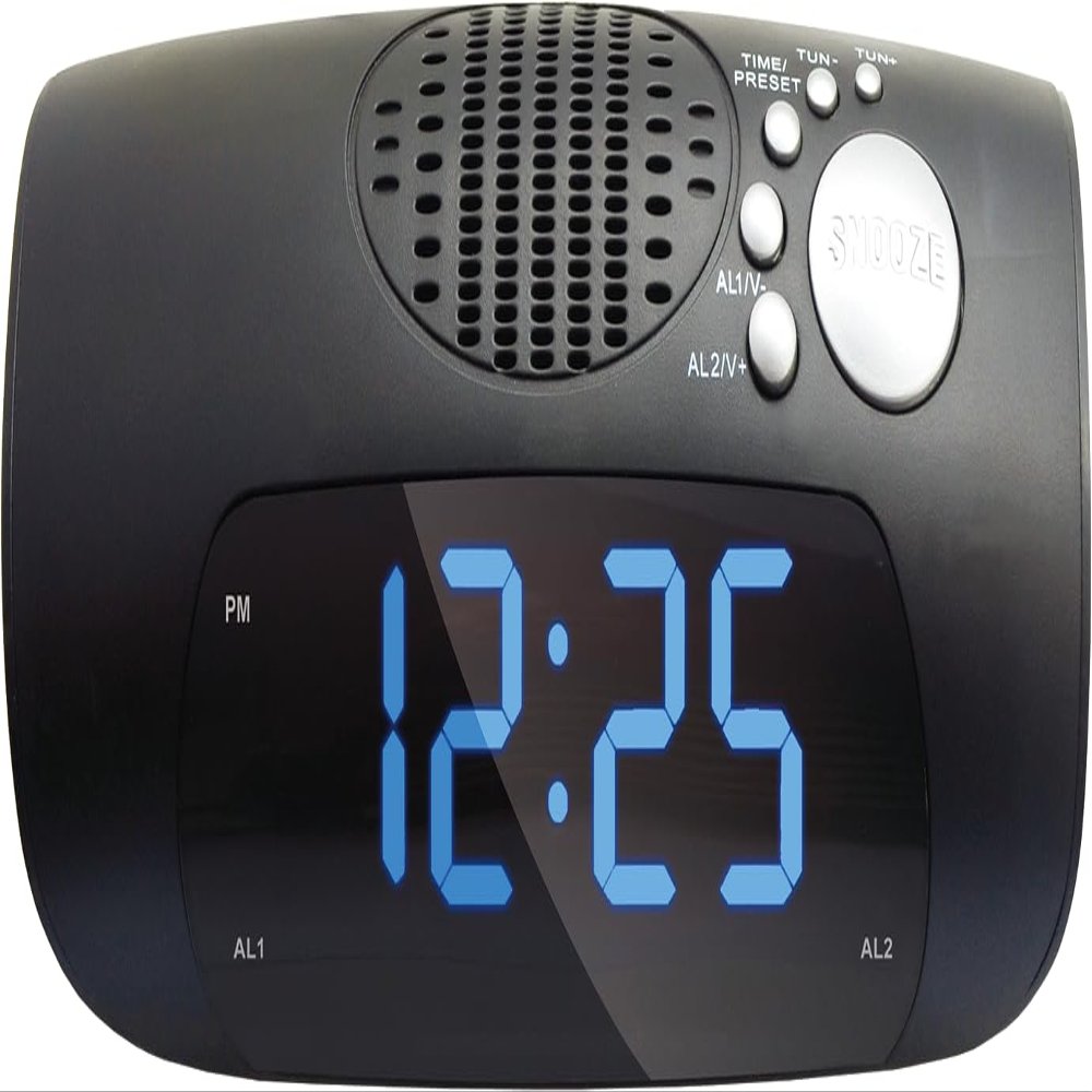 EUROSTAR CR9012 Dual Alarm AM/FM Clock Radio, Black