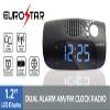 EUROSTAR CR9012 Dual Alarm AM/FM Clock Radio, Black view 2