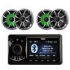 Wet Sounds WS-MC-1 4 Zone Bluetooth Marine Media Center with 5" LCD Display with 2 Pairs Recon 6-S RGB LED 6.5" 60-Watt RMS Coaxial Speakers with Silver XS Grilles (Pair) view 1