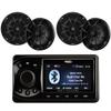Wet Sounds WS-MC-1 4 Zone Bluetooth Marine Media Center with 5" LCD Display with 2 Pairs Recon 6-BG Recon Series 6.5" Coaxial Speakers with Black XS Grille and Cone (Pair) view 1