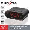 EUROSTAR CR909 Dual Alarm AM/FM Clock Radio, Black view 2