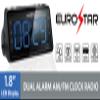 EUROSTAR CR9018 Dual Alarm AM/FM Clock Radio, Black view 2