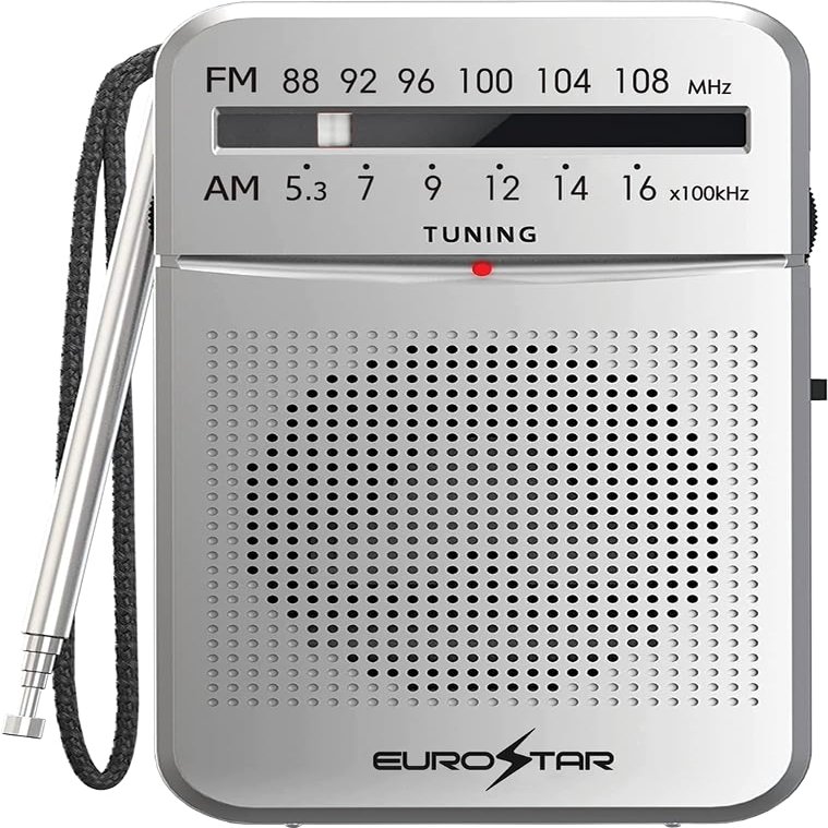 EUROSTAR ICFS220S Portable AM/FM Radio, Silver