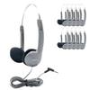 HamiltonBuhl HA-1A Personal Educational Headphones 100-Pack  Silver On-Ear Student Headphones, Replaceable Foam Cushions, Adjustable Aluminum Headband, 5 ft Chew-Resistant Dura-Cord, 3.5mm Plug view 1