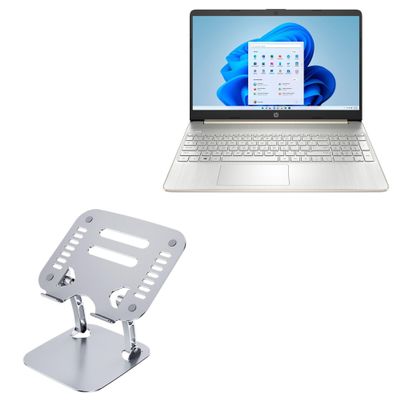 BoxWave Stand and Mount Compatible with HP Pavilion (15-dy2073dx) (15.6 in) - Executive VersaView Laptop Stand, Ergonomic Adjustable Viewing Angle Metallic Riser - Metallic Silver