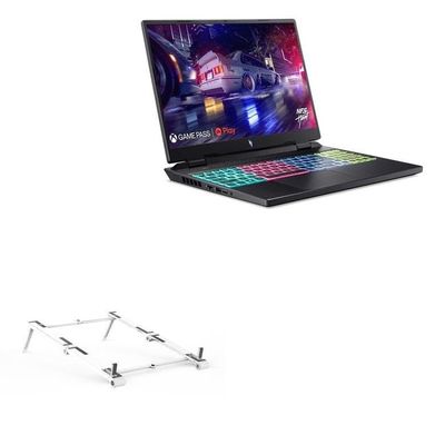 BoxWave Stand and Mount Compatible with Acer Nitro 16 (AN16-51-56VR) - Pocket Aluminum Stand 3-in-1, Portable Multi Angle Viewing Riser - Metallic Silver