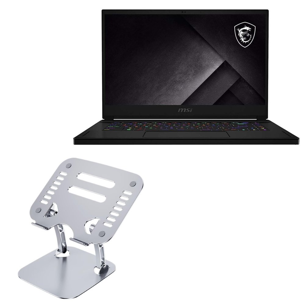 BoxWave Stand and Mount Compatible with MSI Stealth GS66 (Intel 10th Gen RTX) - Executive VersaView Laptop Stand, Ergonomic Adjustable Viewing Angle Metallic Riser - Metallic Silver