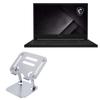 BoxWave Stand and Mount Compatible with MSI Stealth GS66 (Intel 10th Gen RTX) - Executive VersaView Laptop Stand, Ergonomic Adjustable Viewing Angle Metallic Riser - Metallic Silver view 1