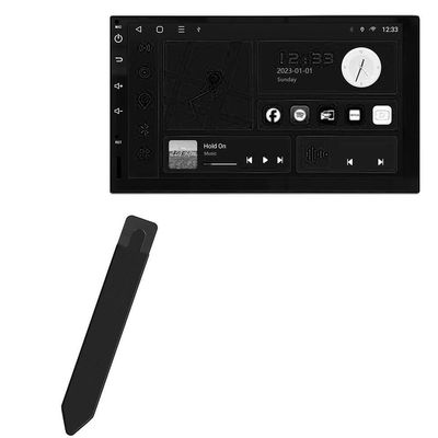 BoxWave Stylus Pouch Compatible with Hexahedron Double Din Radio (7 in) - Stylus PortaPouch, Pen Stylii Holder Carrier Portable Self-Adhesive - Jet Black