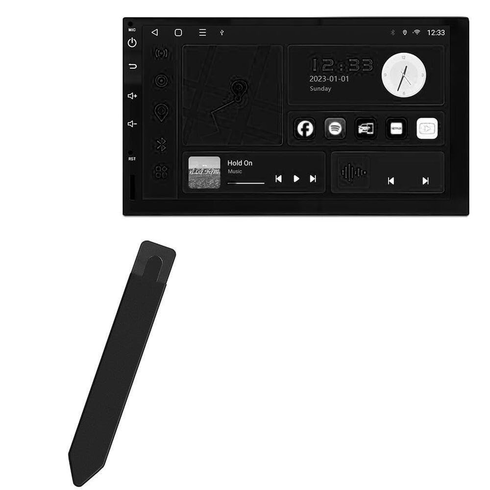 BoxWave Stylus Pouch Compatible with Hexahedron Double Din Radio (7 in) - Stylus PortaPouch, Pen Stylii Holder Carrier Portable Self-Adhesive - Jet Black