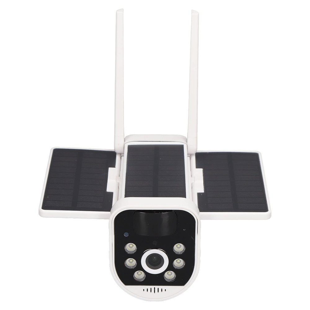 BBAUER Solar Security Camera, Waterproof ABS Housing 6 LEDs Security Camera PIR Motion Detection Night Vision for Garden