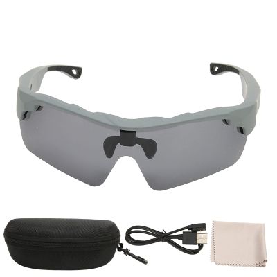 Fydun Bluetooth Audio Sunglasses, Lens Smart Sports Polarized smart glasses Grey for men With Open Ear Speaker Men Women