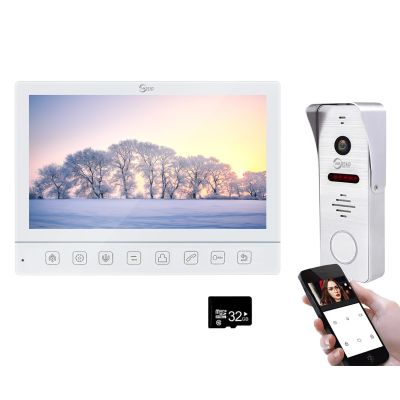 10 Inch TUYA Video Doorphone Intercom Touch Key System WiFi Monitor with 1080P HD Doorbell Support Motion Detect Night Vision Automatic Recording Unlock for Home Apartment