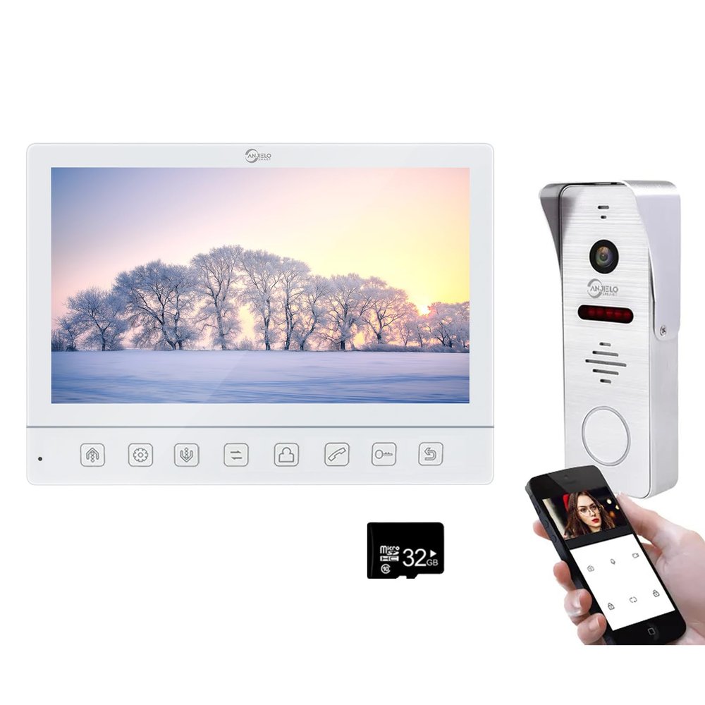 10 Inch TUYA Video Doorphone Intercom Touch Key System WiFi Monitor with 1080P HD Doorbell Support Motion Detect Night Vision Automatic Recording Unlock for Home Apartment