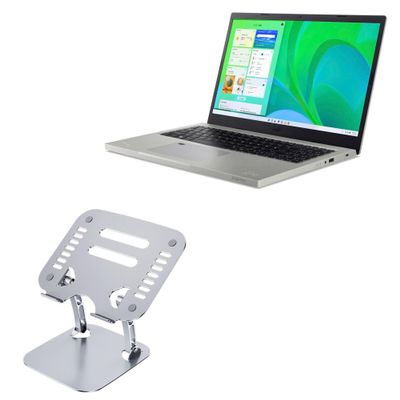 BoxWave Stand and Mount Compatible with Acer Aspire Vero AV15-51-5155 (15.6 in) - Executive VersaView Laptop Stand, Ergonomic Adjustable Viewing Angle Metallic Riser - Metallic Silver