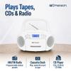Emerson EPB-3003 Portable CD Cassette Boombox with AM FM Radio - White view 3