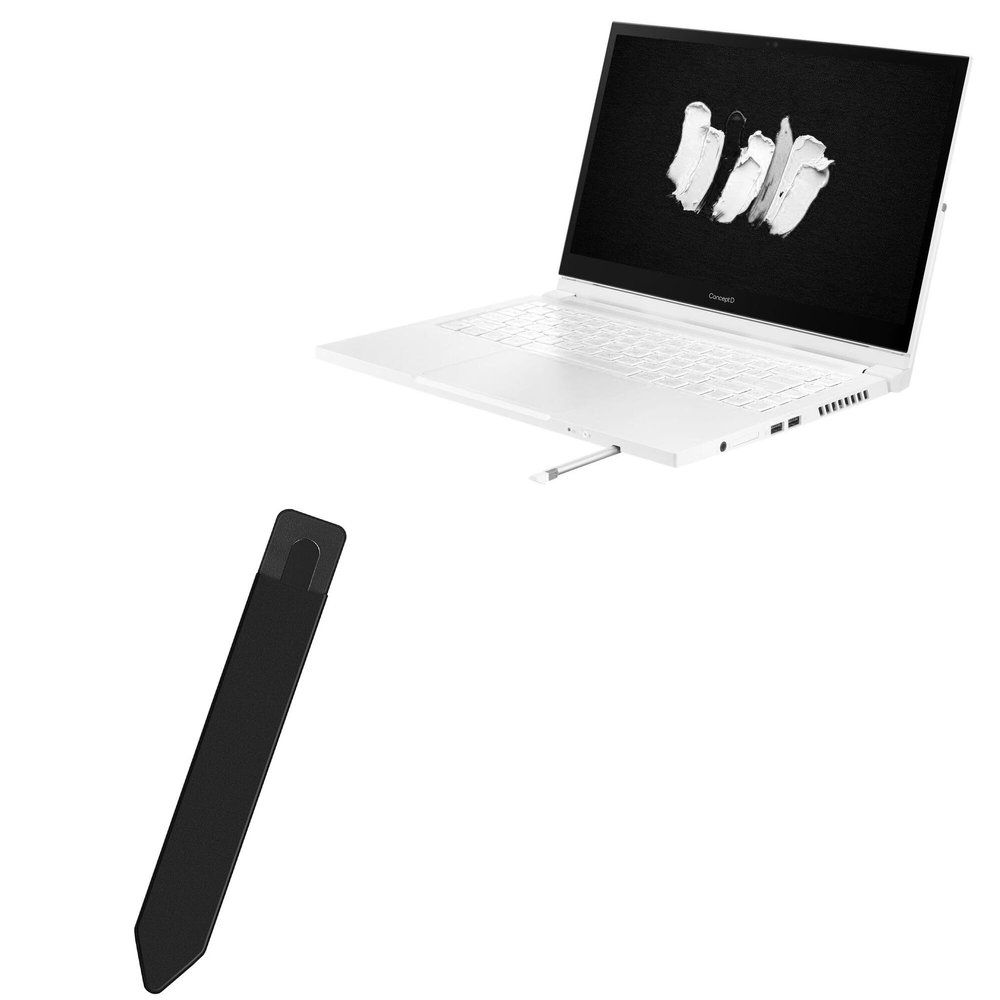 BoxWave Stylus Pouch Compatible with Acer ConceptD 3 Ezel CC314-72G-72SX (14 in) - Stylus PortaPouch, Pen Stylii Holder Carrier Portable Self-Adhesive - Jet Black
