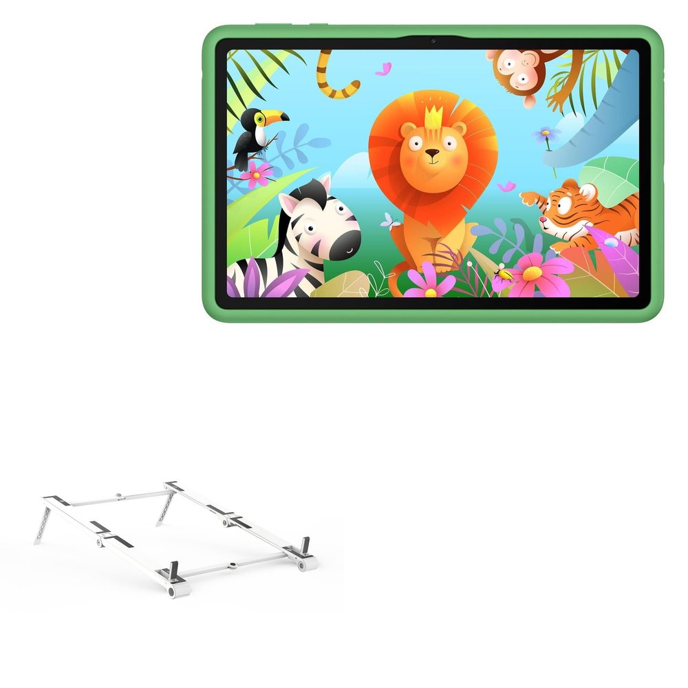 BoxWave Stand and Mount Compatible with Huawei MatePad SE Kids (10.4 in) - Pocket Aluminum Stand 3-in-1, Portable Multi Angle Viewing Riser - Metallic Silver