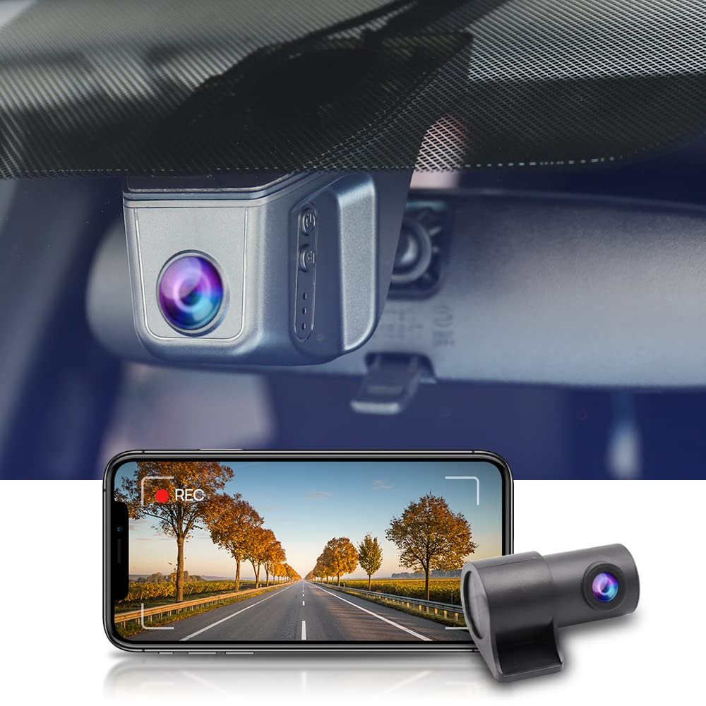Fitcamx 2K Dual Dash Cam Suitable for Honda 2011-2024 Vehicles (Rhombus Dome Light), OEM Look, Front 1440P+Rear 1080P HD Video, Loop Recording, Built-in WiFi & APP, G-Sensor, Easy to Set, 64GB Card