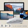 elec Space Wireless Mouse, Dual Mode Wireless Mouse, Type-C Rechargeable Bluetooth Mouse, 2.4G Wireless Computer Mouse with USB Receiver, DPI 800-1200-1600,3 Device Connection-White view 2