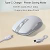 elec Space Wireless Mouse, Dual Mode Wireless Mouse, Type-C Rechargeable Bluetooth Mouse, 2.4G Wireless Computer Mouse with USB Receiver, DPI 800-1200-1600,3 Device Connection-White view 4