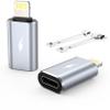 TechMatte Female USB C to Male Lightning Adapter 2 Pack 2.2A Charging Data Transfer, Compatible with iPhone 14, 13, 12, 11 Xs iPad iPod AirPods, Not for Audio Headphones/OTG Firewire Anti-Lost, Grey view 1