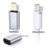 TechMatte Female USB C to Male Lightning Adapter 2 Pack 2.2A Charging Data Transfer, Compatible with iPhone 14, 13, 12, 11 Xs iPad iPod AirPods, Not for Audio Headphones/OTG Firewire Anti-Lost, Grey view 3