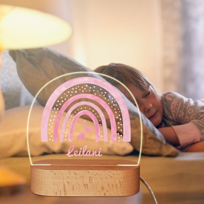 Personalized Night Lights Rainbow Lamp - Baby Night Light Custom Name Night Light Colorful Rainbow Home Decor Personalized Gift for Kids Birthday Acrylic Night Light USB-Cable (Rainbow1)