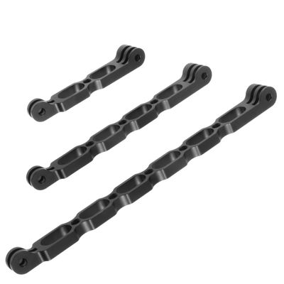 100MM 160MM 220MM 3PCS/Set Aluminum Selfie Handgrip Extension Arm Helmet Mounting Rod Compatible with GoPro Hero 9, 8, 7, 6, 5, 4, 3, Max, Insta360 ONE R, DJI OSMO, EKEN, AKASO Cameras (Black)