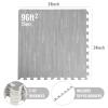 Wood Grain Floor Foam Mats with Border, Wood Printed Interlocking Foam Tiles Anti Fatigue Flooring Mat(24 x 24 Inch, Gray) view 2