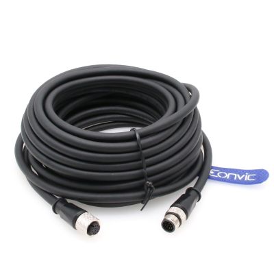 Eonvic M12 A-Code 12 Pin Male to Female High Flexible Cable for Cognex Camera Actuators Sensors Industrial Ethernet Fieldbus (10M)