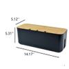2 Pieces Cable Management Box|Cord Organizer Box| Hide and Conceal Power Strips and Electrical Cords from TVs, Computers, and Desks (Black 2PCS) view 2