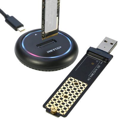 M2 USB Adapter+ M.2 to USB Docking Station for NVMe SSD