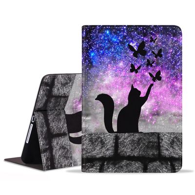 ZXHSBROK Case for Samsung Galaxy Tab A7 Lite 8.7 Inch 2021 (Model: SM-T220/T225/T227) - Slim PU Leather Folding Stand Folio Cover with Auto Sleep/Wake, Cat and Butterfly