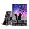 ZXHSBROK Case for Samsung Galaxy Tab A7 Lite 8.7 Inch 2021 (Model: SM-T220/T225/T227) - Slim PU Leather Folding Stand Folio Cover with Auto Sleep/Wake, Cat and Butterfly view 1