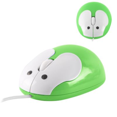 Samudgate Cute Wired Mouse, Small Rabbit Shape USB Wired 1600 DPI Optical Mice Computer Mouse, Portable Corded Mice for Travel, Office, Home, Laptop, Computer (Green)