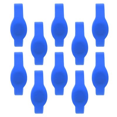 10pcs 13.56Mhz R-F-I-D Wristband Silicone Bracelet Access Control Wristband Waterproof IC Card for Swimming Pool Sauna Room(Blue)