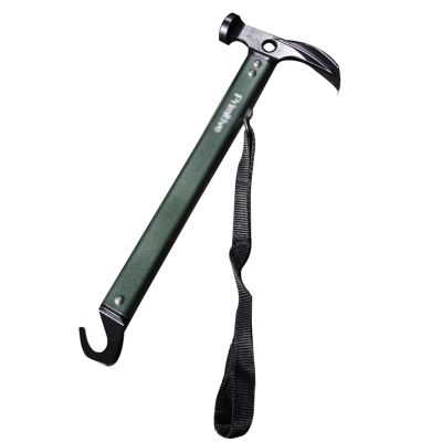 MObyat Multi-Functional Camping Hammer for Tent Stakes, Portable Steel Tent Mallet Multi Tool Kits, Lightweight Camping Accessories, Ground Camp Garden Use (Color : Green)