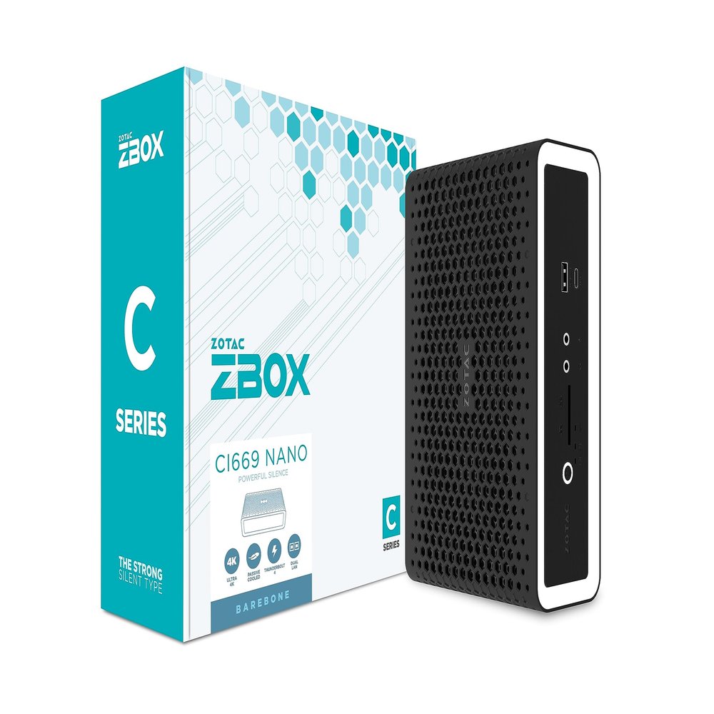 ZOTAC Zbox Ci669 Nano 1.8L Sized Pc Black, White Intel Soc, W128564485 (Black, White Intel Soc I7-1355U 1.7 Ghz)